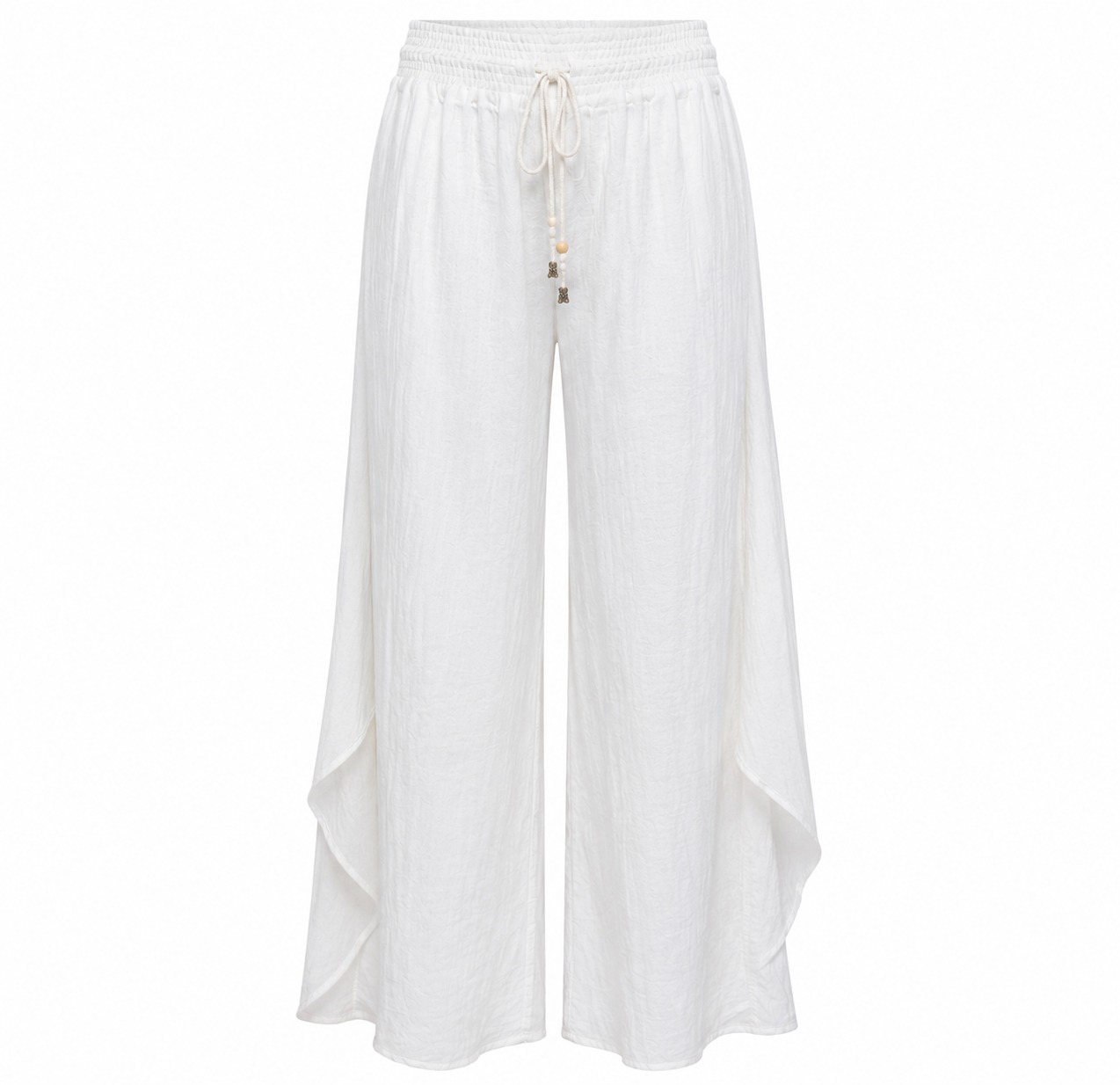 Smocked Waist Wide-Leg Pants