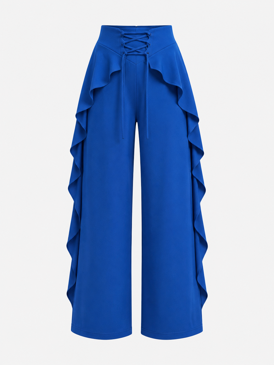 Ruffle Wide-Leg Pants