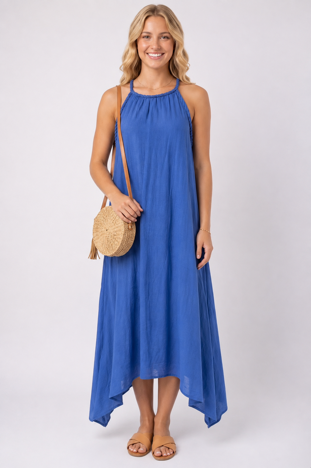 Blue Linen Dress
